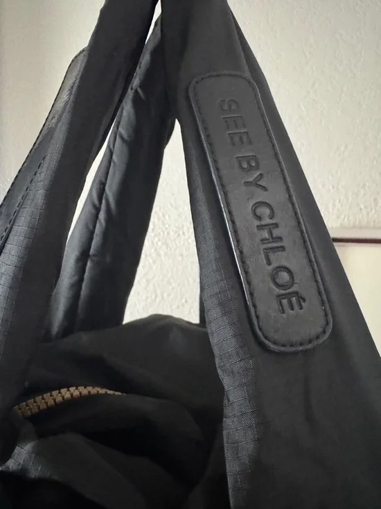 See by Chloé Joy Rider black puffy nylon tote bag - Picture 2 of 7